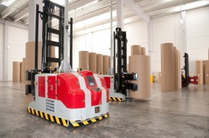 Automated warehouse (paper) with robotic forklift